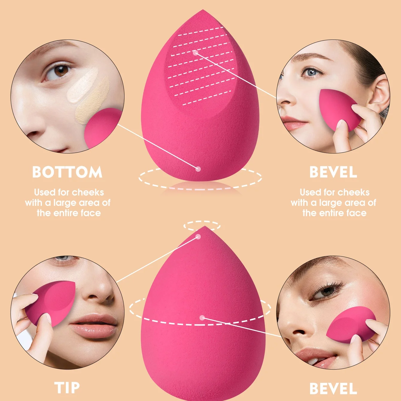 Набор из 16 розовых спонжей и  – обзор и цена Beauty Blender In Makeup
