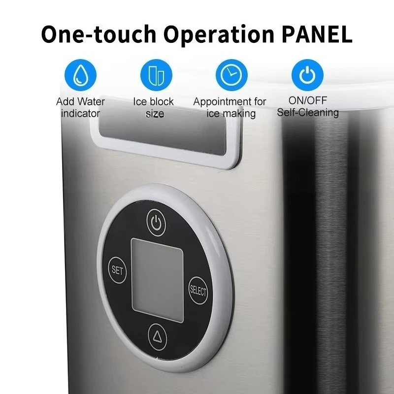 ASAS 12KG/24H Electric Intelligent Portable Home Ice Maker Custom