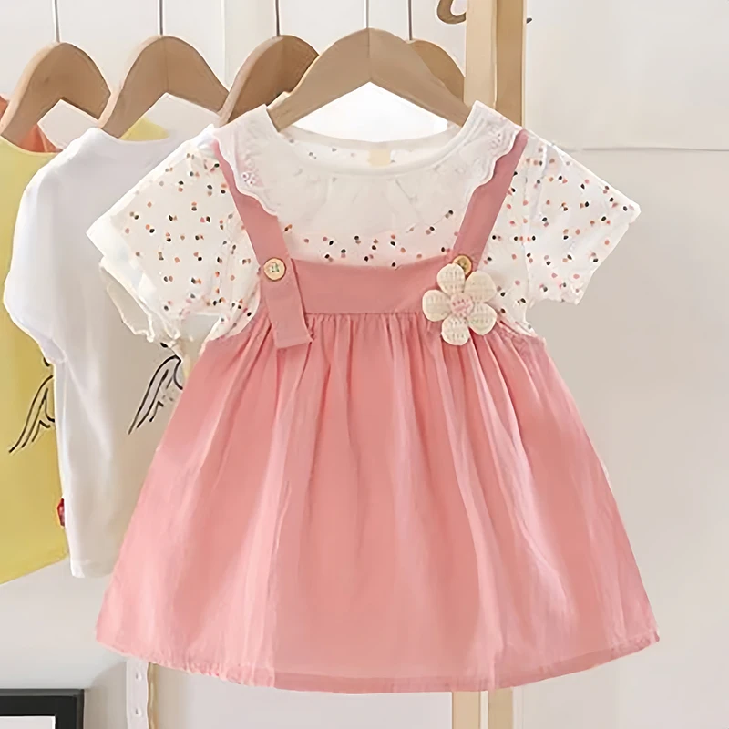 0-4Y Elegant Baby Girl Dress Lace Doll Coller Lovely Party Toddler Costume Flower Princess Outfit Girl Children Clothing A1177