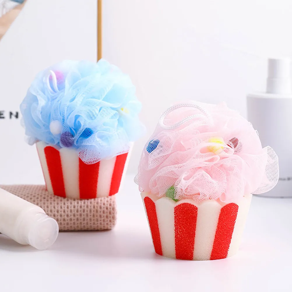 

2 шт. Мягкие сетчатые мочалки-шарики для душа в форме мороженого, отшелушивающие, для женщин и мужчин