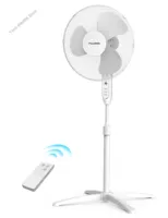 Midea Pelonis Fan Pedestal Fan, 16 Inch Fan Quiet with Remote Control, Height Adjustable, 3 Speed Levels and 7 Hour Timer