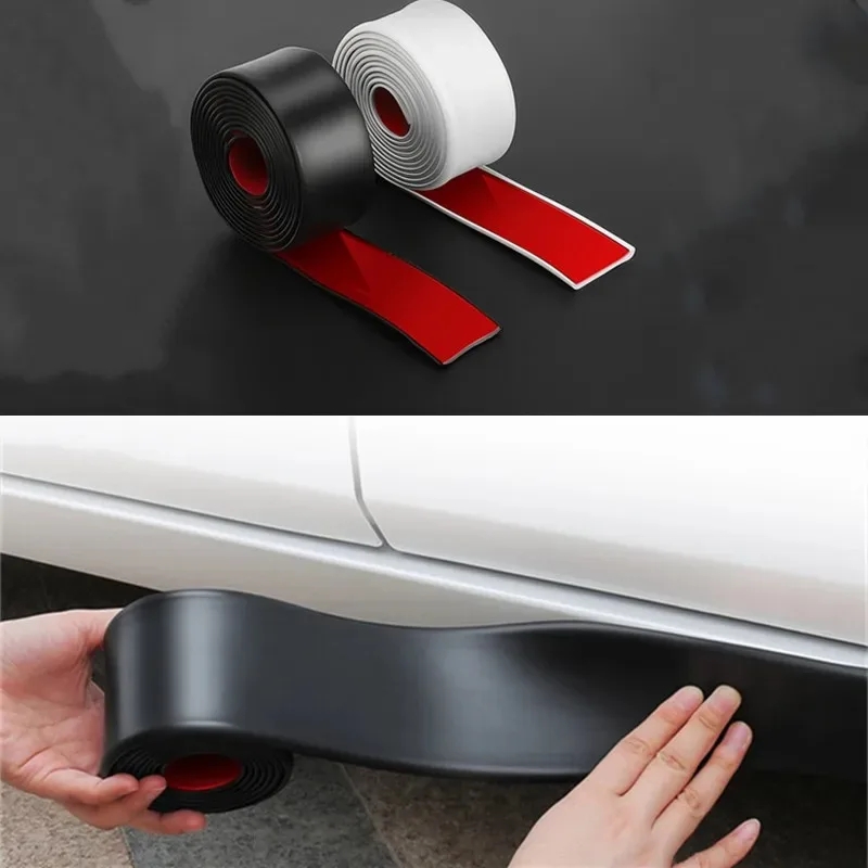 1PC 1/2/4m Car Universal Door Protector Body black and white Side Skirt Anti-scratch Anti-collision Rubber Protection Strip Car