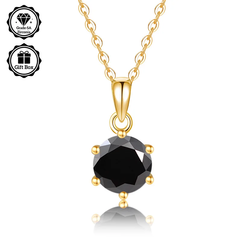 LAMVOICE Hypoallergene Halskette für Damen, Weihnachtsgeschenk für Sie, Schmuck mit Geschenkbox, 1 Karat Zirkonia-Halskette für Damen