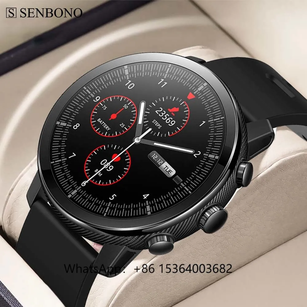 

TJXL-SENBONO New L28 Smart Watch Men Round BT Call Watch Waterproof Fitness Tracker Sport Smartwatch for Men Women Smart Watch C