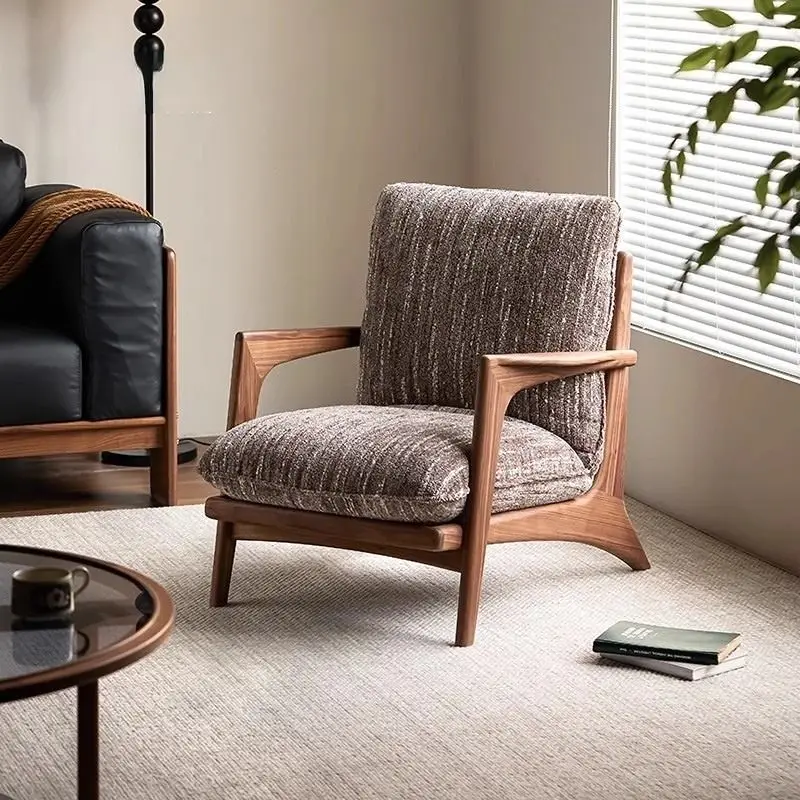 

North American black walnut solid wood single household living room sofa single lazy sofa Chinese solid wood chair