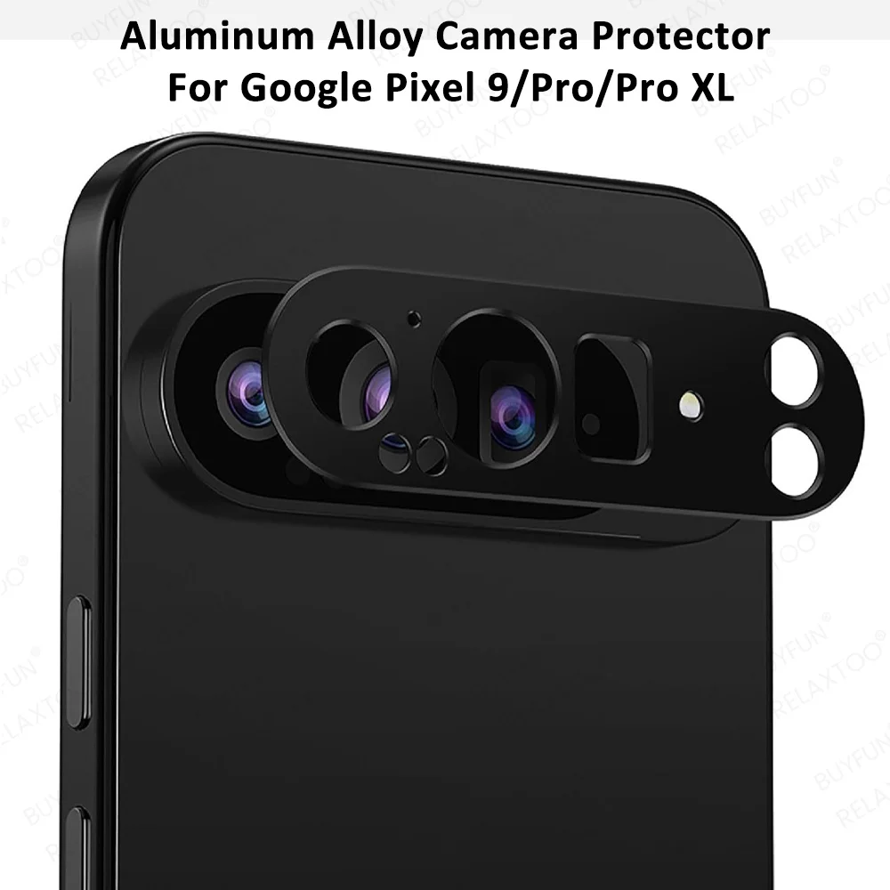 Casing pelindung layar kamera logam campuran aluminium 3D, untuk Google Pixel 9 Pro XL Film stiker penutup lensa logam untuk Pixel9 9Pro 9ProXL 5G