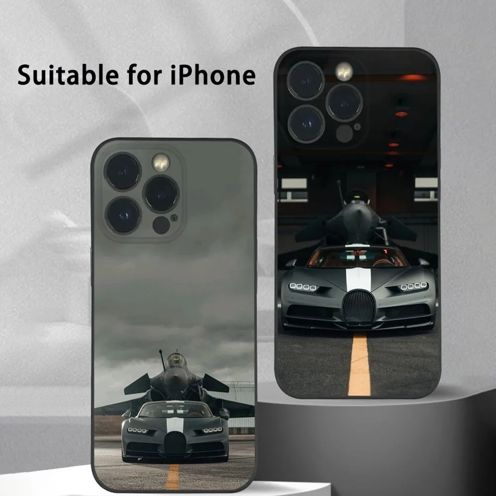 Supercar Cool B-Bugatti-V-Veyron Phone Case For iPhone 15 14 13 12 11 Pro Xs Max Mini XR 78 Plus Black Frosted Soft Shell Funda