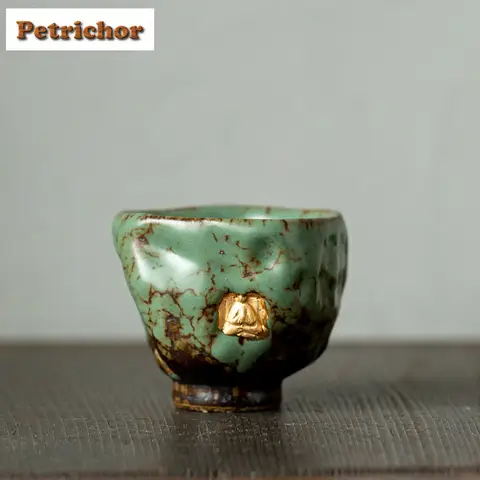 45ml Moss Rock Antique Style Dunhuang Teacup Antique Tea Bowl Cute Cup Tea-tasting Smelling Cup Chazhan Master Cups Tea Services
