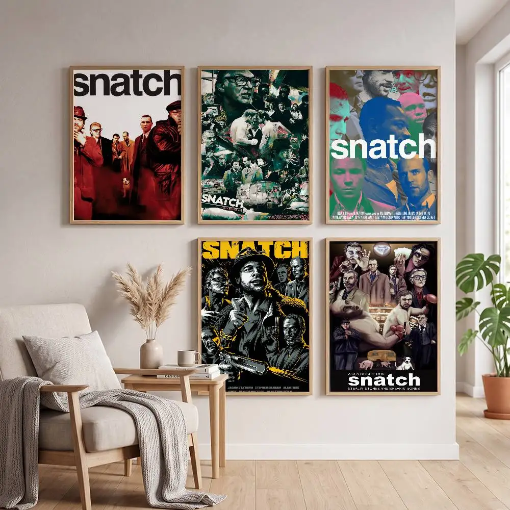 Snatch Classic Movie Self-adhesive Art Poster Self-adhesive Art Waterproof Paper Sticker Coffee House Bar Room Wall Decor