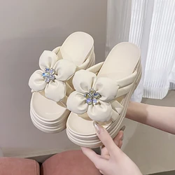 8CM Platform Slippers Sandals Woman Bowknot Thick Sole Slippers Women Chunky Flip Flops Summer Casual Beach Slides Zapatos Mujer