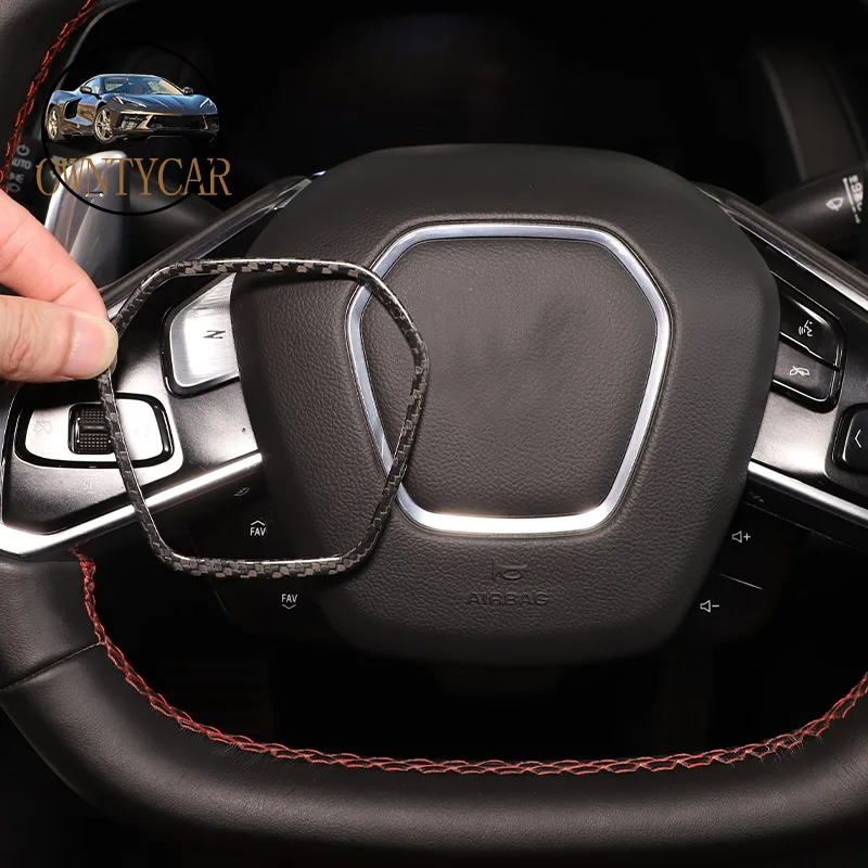 

Real carbon fiber Car Steering Wheel Frame Cover Trim For Chevrolet Corvette C8 Z06 Z51 2020-2023 Car interio Accessories