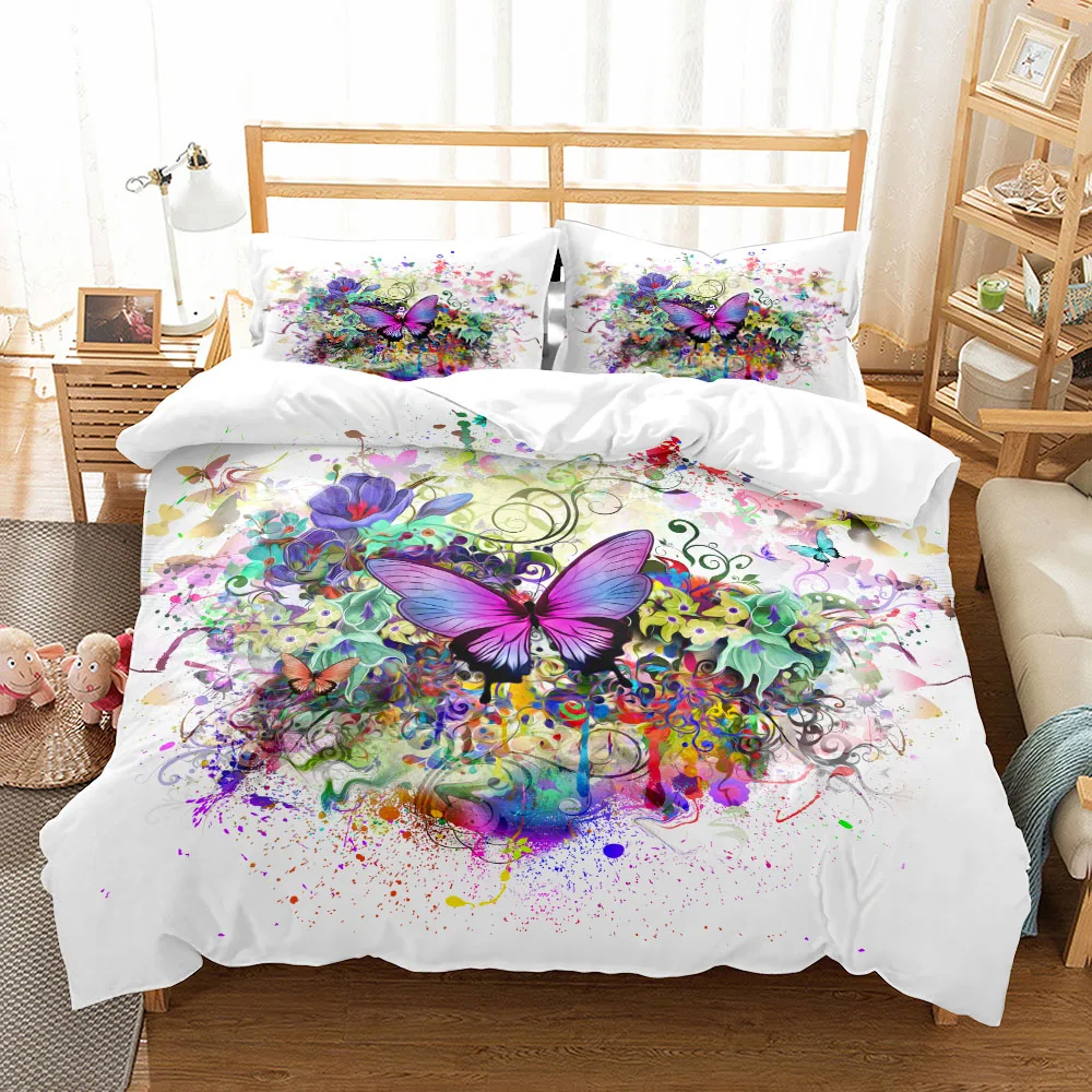 

Butterfly Art Duvet Cover Set EU Single Double King US Twin Full Queen Cal Children Bed Linen Set