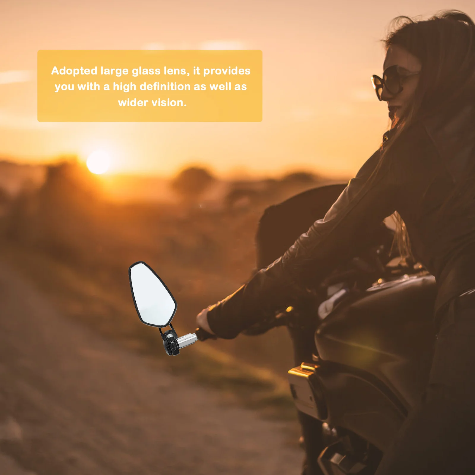 

22Mm Motorcycle Rear View Mirrors Universal For Scooters Naked Bikes Handle Bar End Side Rearview Mirror Wide Vision Clear