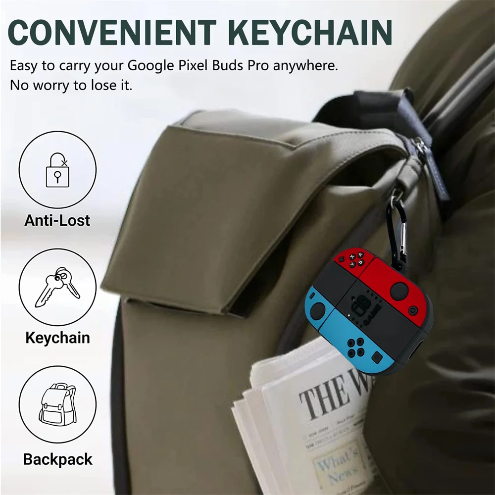 لطيف الكرتون لعبة وحدة التحكم لينة سيليكون سماعة واقية حالات ل جوجل بكسل براعم برو سماعة مكافحة سقوط غطاء حماية