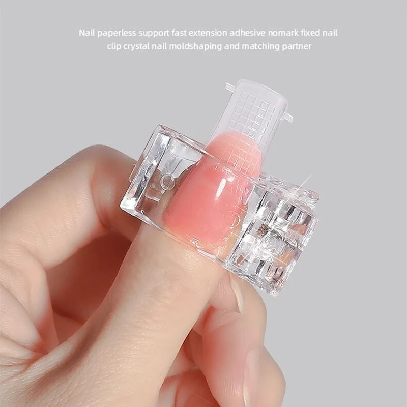 4/8/10Pcs Klar Nagel Clips Kristall Form Halter Verlängerung Formen Gel Styling Nagel Tipps Clip Nail art Salon Liefert Maniküre Werkzeuge