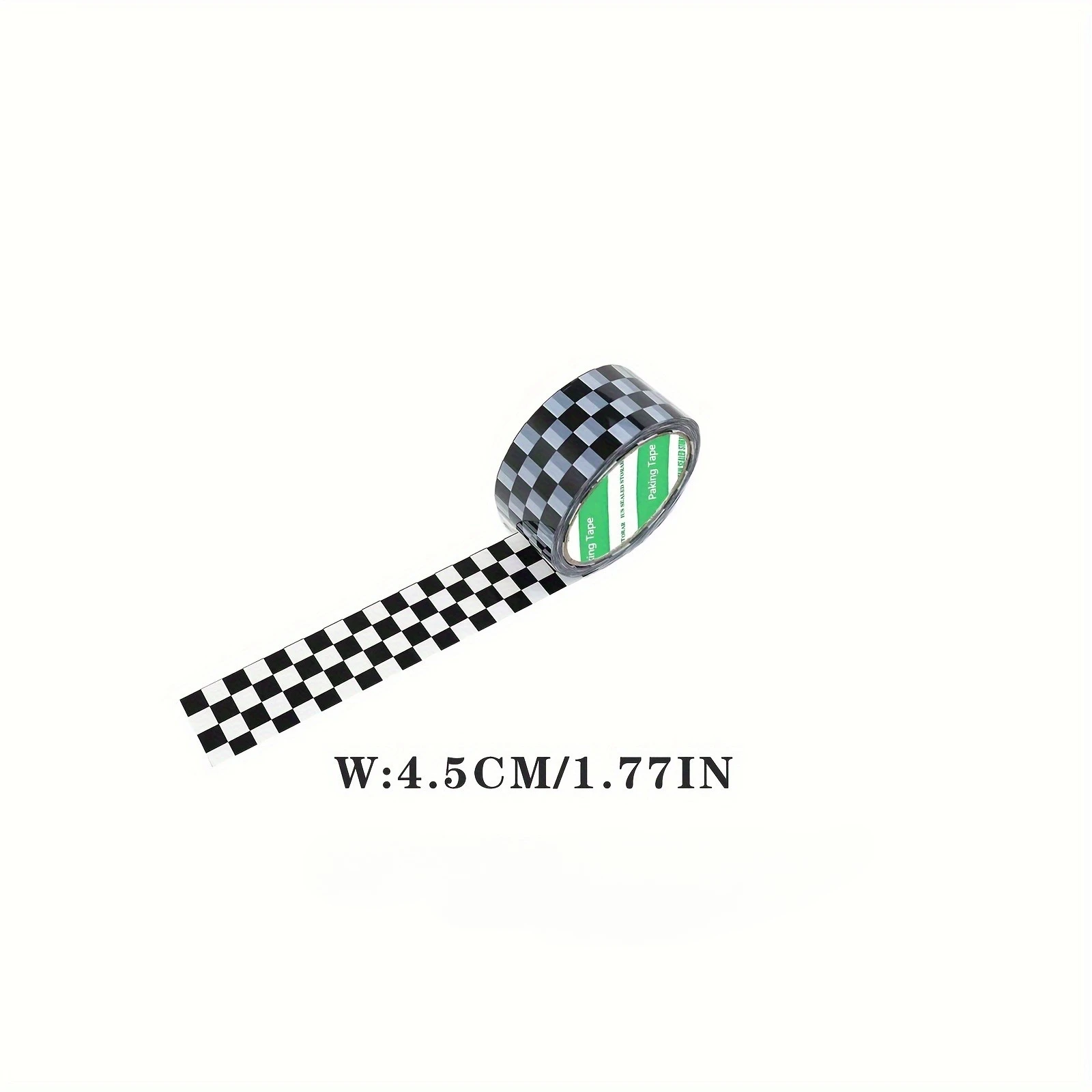 Black and White Checkered Shipping Tape, for Crafts, Packaging, Outdoor, Indoor Use