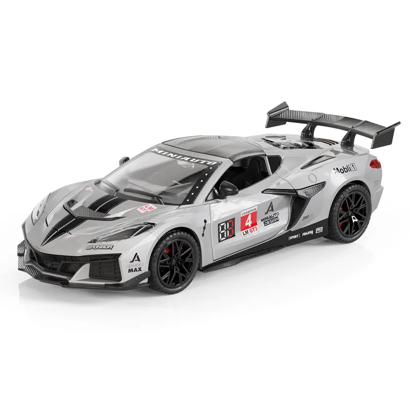 1:32 C8 GT3 Alloy Modified Super Sports Car Model Diecasts Metal Track Raing Car Vehicles Model Sound Light Toys Gift view 6