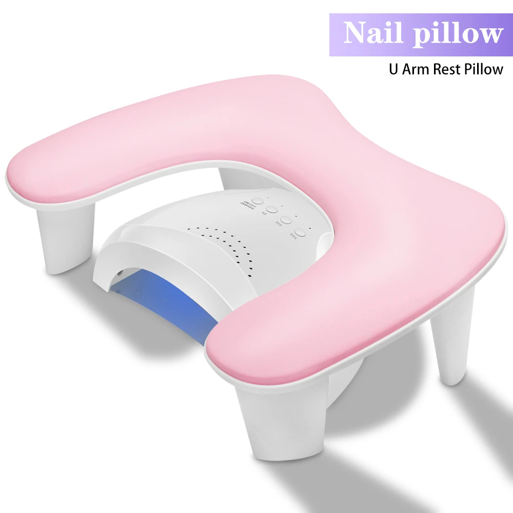 Two Hands Nail Art Hand Pillow Portable Removable Stand Tilt Design Manicure Stand Hand Pillow PU Material Hand Pillow Cushion