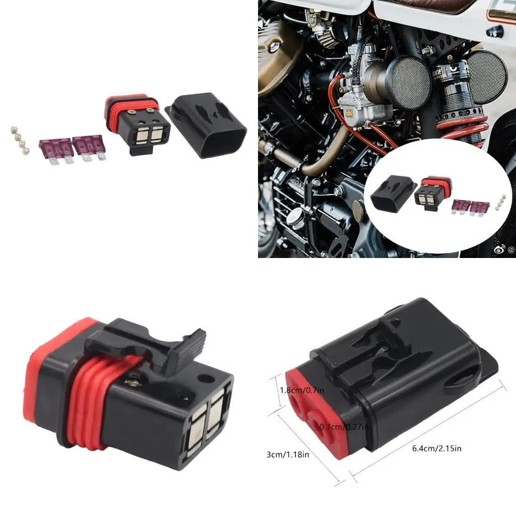 

02DE Motorcycle Fuses Holder With 2Pcs 40A Blade Fuses Practical Design For Easy Installation Circuit Protections