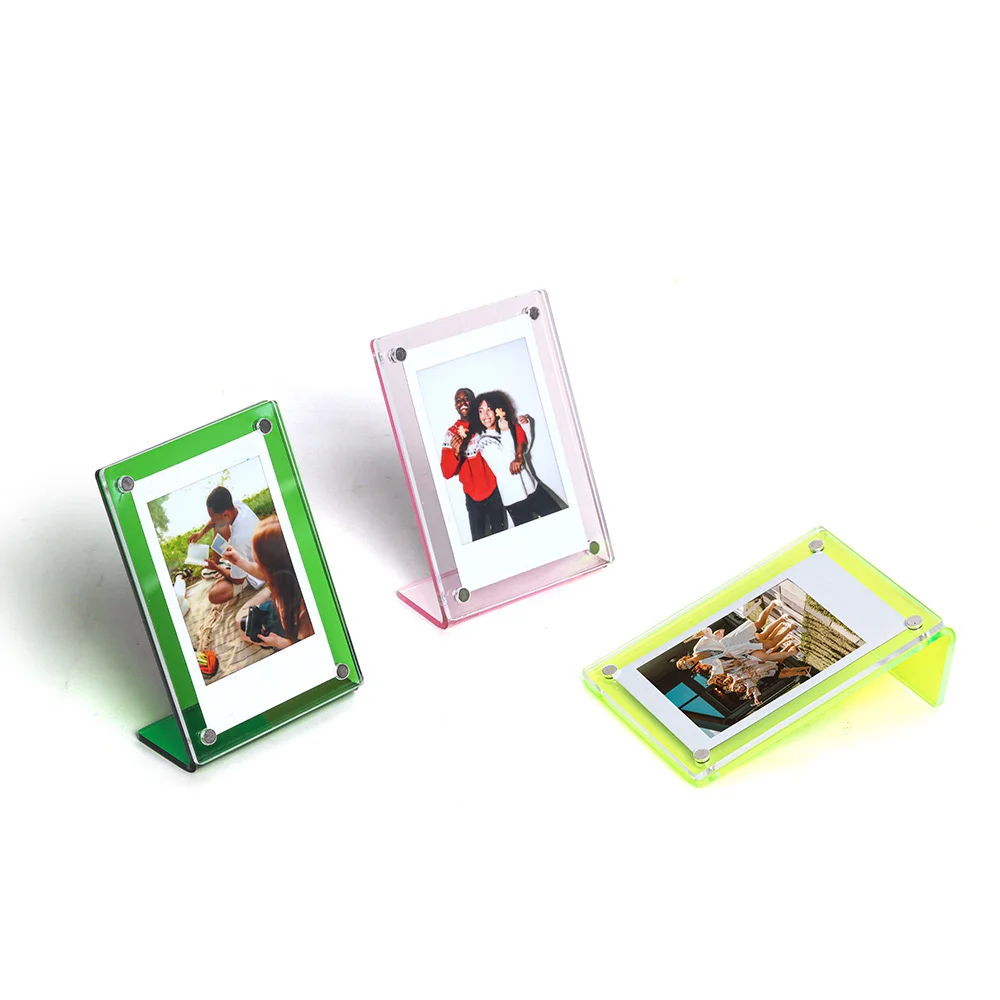 New3Inch Color L-Shaped Photo Frame Mini Magnet Acrylic Photo Small Photo Frame Vertical Photo Frame For Fuji Instax Mini 8/9/11