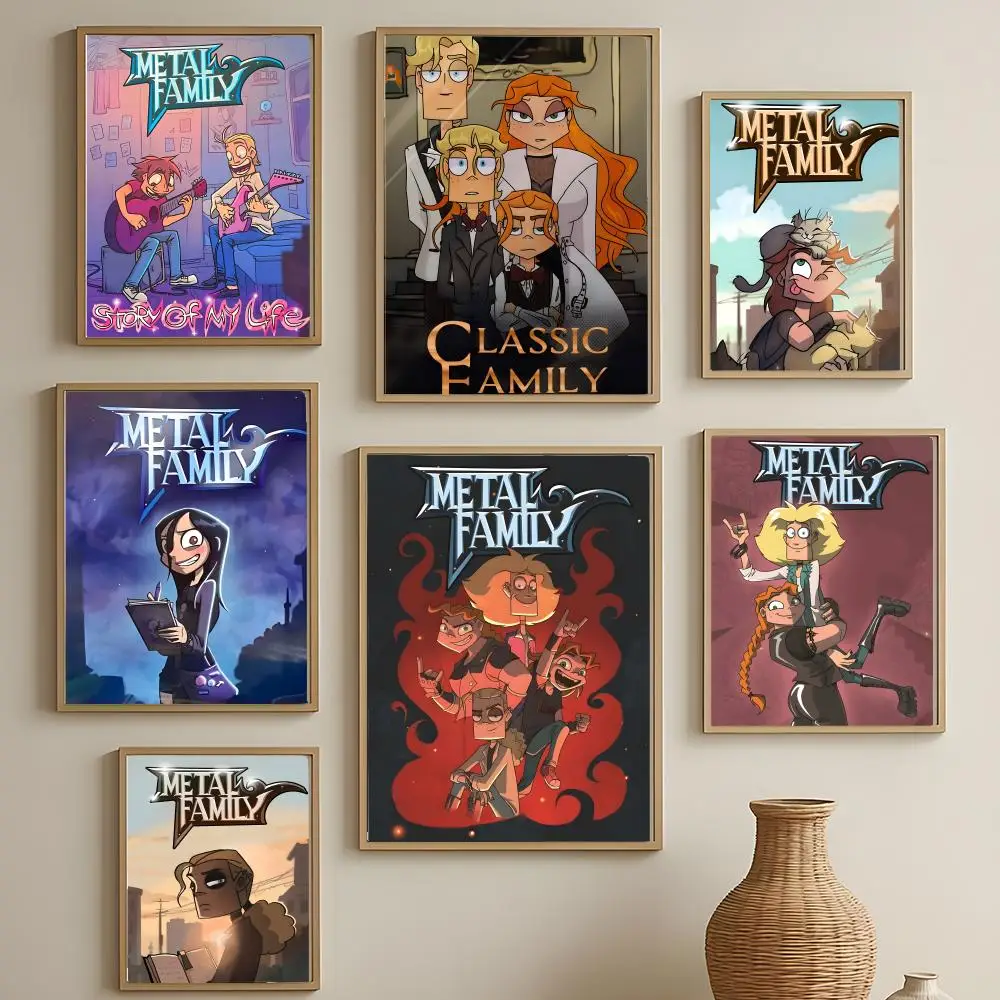 POPULAR Metal Familyed Poster Versatile HD Waterproof Wall Art Self-Adhesive Decor for Any Space Ideal Gift