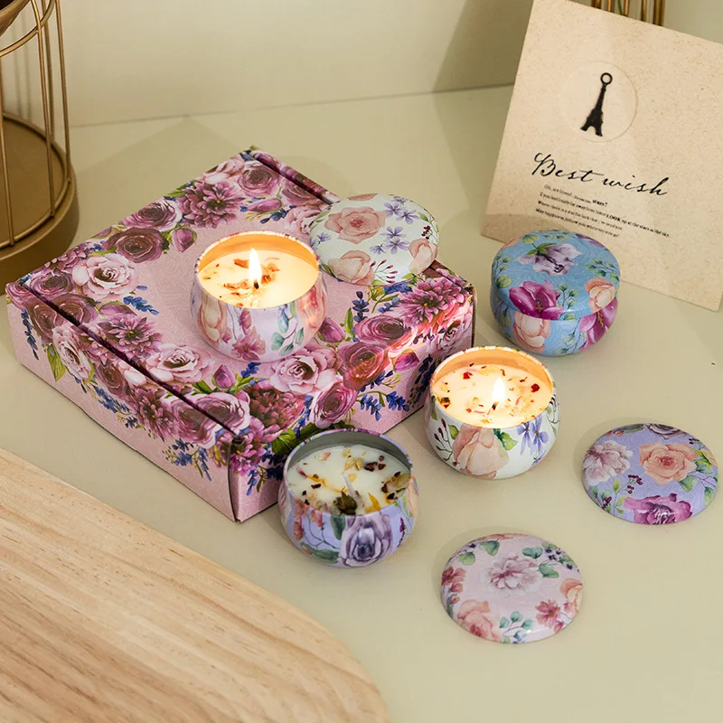 4 Teile/schachtel Duftkerze Set Geschenk Islamische Arabische Muster Duft Kerze Glas DIY Rauchfreie Paare Romantische Weihrauch Kerzen