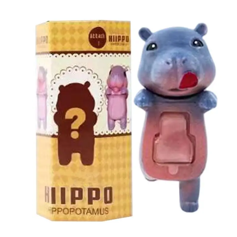 Car Interior Hippo Decor Cute Hippo Figure Creative Figurine Doll Decoration Desktop Ornament For Home Car