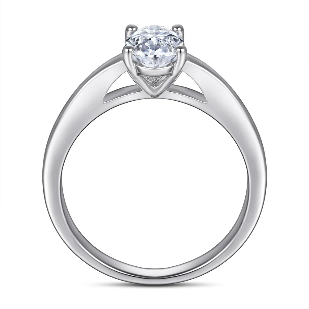 خاتم ذهبي عيار 18 قيراط PT950 بلاتينيوم S925 فضي 7 طبقات مطلي بالذهب على شكل بيضة للنساء خاتم ألماس على شكل بيضة عصرية #3