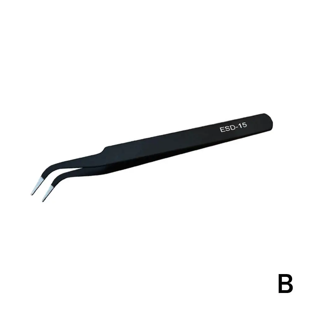 Pincettes d'extension de cils en acier inoxydable, outil de précision, pincettes incurvées pour enlever les cils, pointe de sourcil, faux cheveux Q1U4