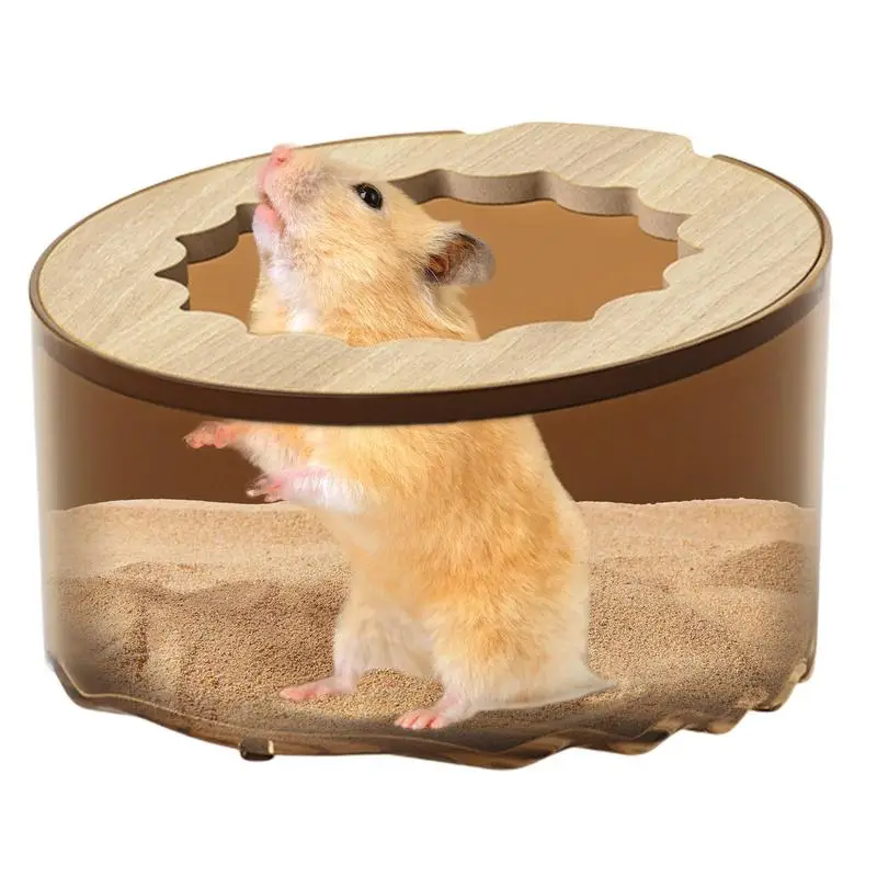 Hamster Sand Bath Container Hamster Bath Tub Sand Bath CleaningCage Terrarium Habitat Decor Hamster Box With Lid For Dwarf