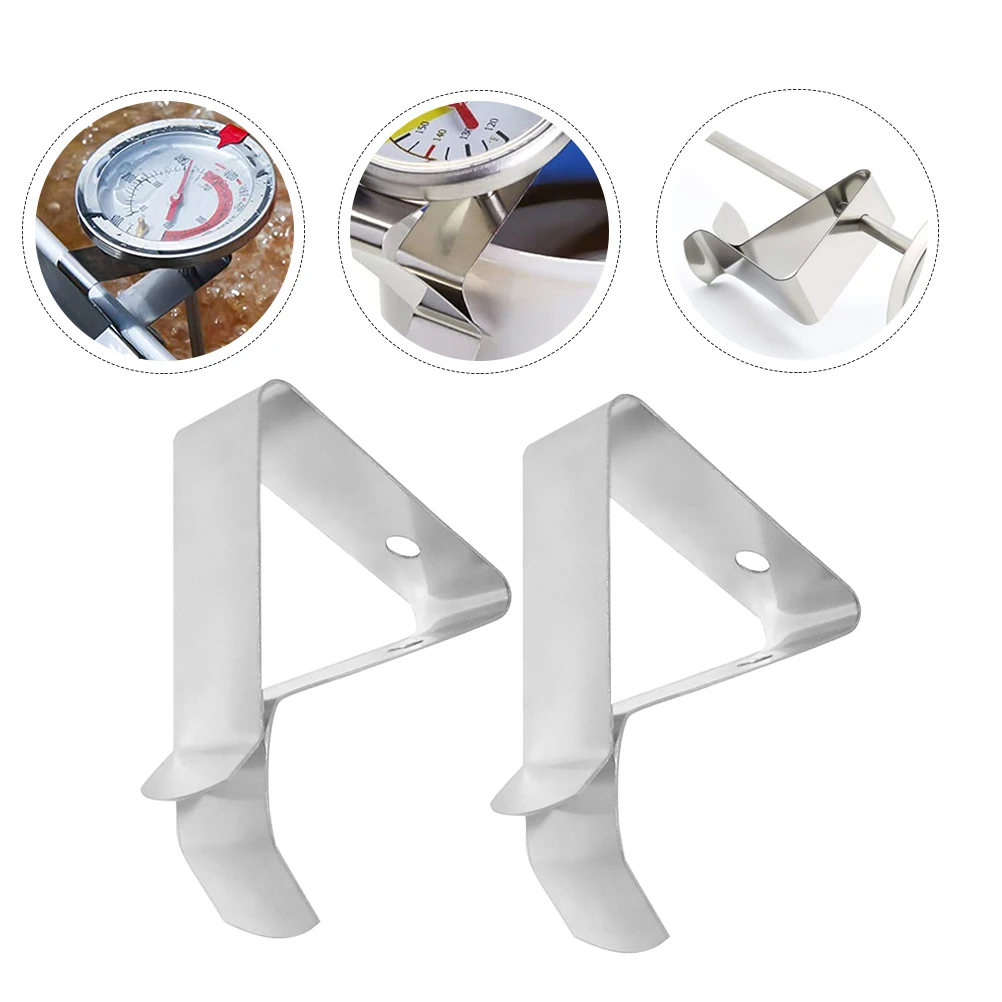

2 Pcs Coffee Cup Clip Thermometer Cooking Clamps Holder Clips Kitchen for Probe