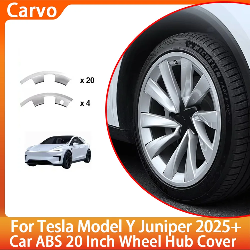 20 Inch Rim Wheel Patch Hub Caps For Tesla Model Y Juniper 2025 2026 ABS Wheel Guard Cover Protectors Car Exterior Accessories