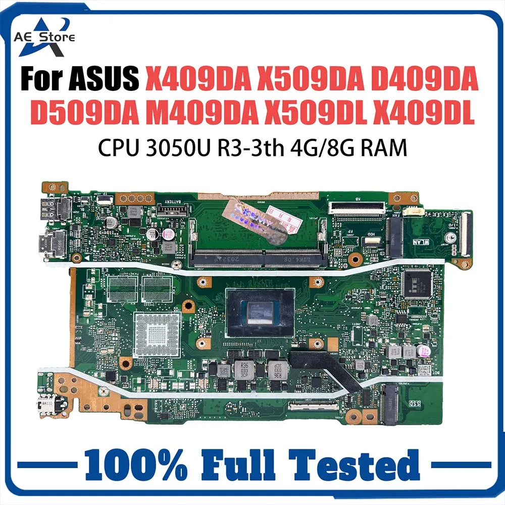 X509DA Laptop Motherboard X509DAP X409DL X509DL X409DA M409D M509D D409D D509D Y5200D FL8700DA X409DJ Mainboard 3050U R3 R5 R7