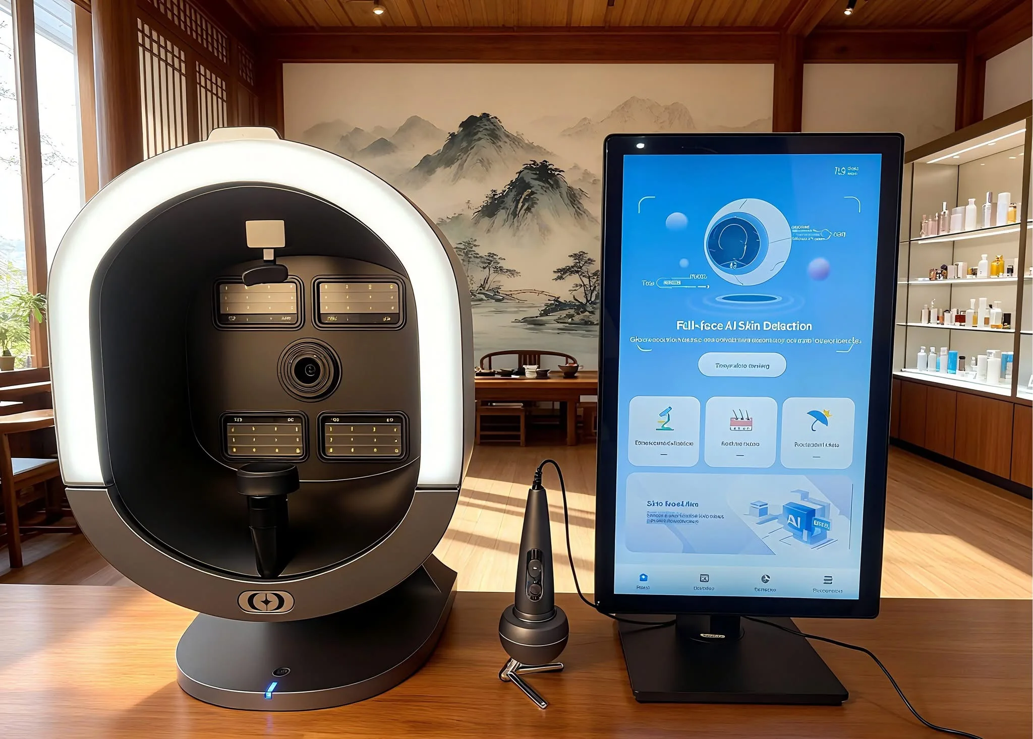 

Upgraded X5 3D Ai Skin Image Analyzer High Definition Pixels Whole Facial Scanning Multi Spectrum Moisture Scalp Detection