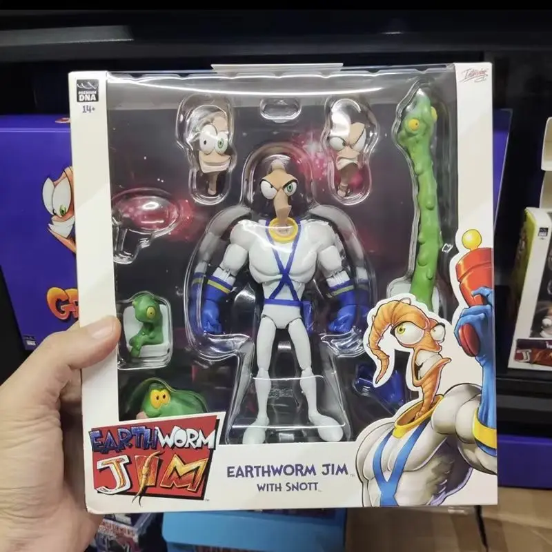 Earthworm Jim 1/12 Action Figure Set - Worm Body With Jim 1.0 & 2.0 Heads Psy-Crow & Bob The Killer Models Collectible Toys