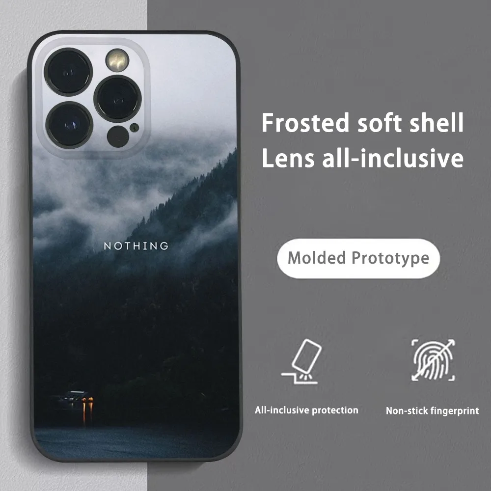 

Beautiful Mountains Fashion Trend Phone Case For iPhone 15 14 13 12 11 Pro Xs Max Mini XR 78 Plus Black Frosted Soft Shell Funda