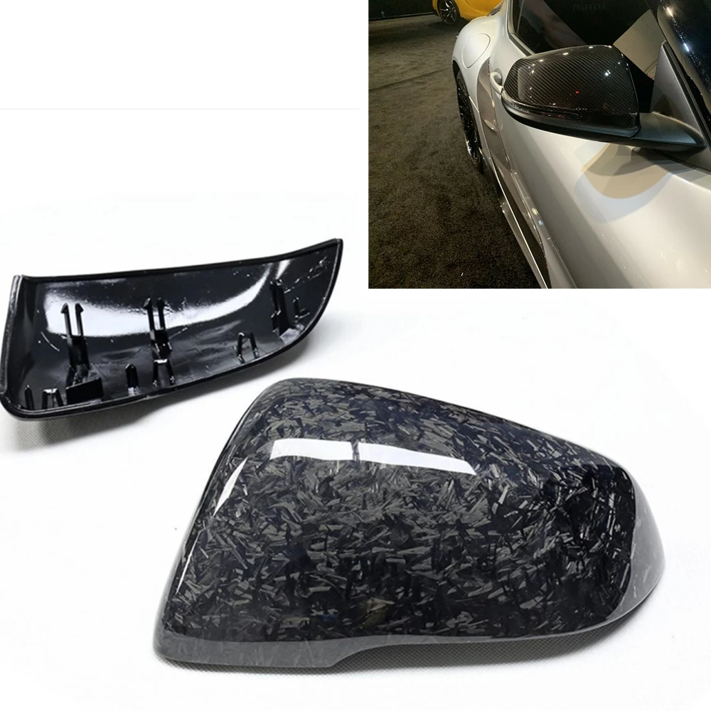 

For Toyota GR Supra A90 X1 F48 Z4 G29 X2 Replacement Forged Carbon Fiber Car Exterior Rear View Mirror Cover Caps Shell Clip On