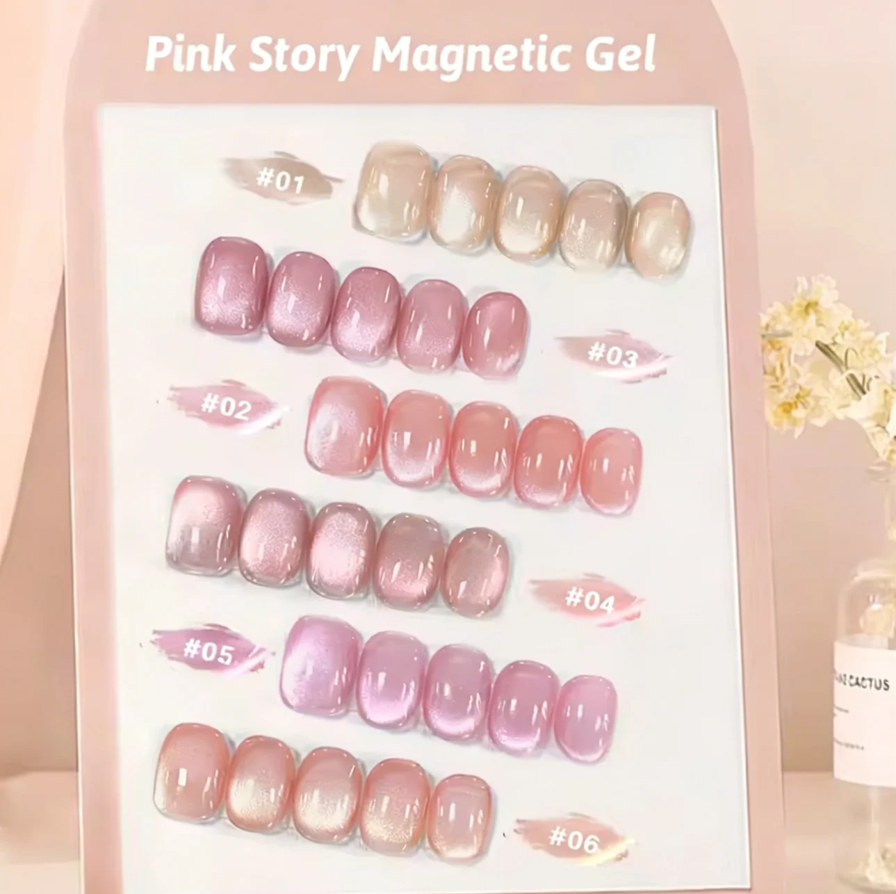 

MIANEL 10ML 2026 Spring/Summer New Rouge Cat Eye Gel Polish Flattering Peach Pink, Smooth Watery Satin Crystal Cat Eye Manicure