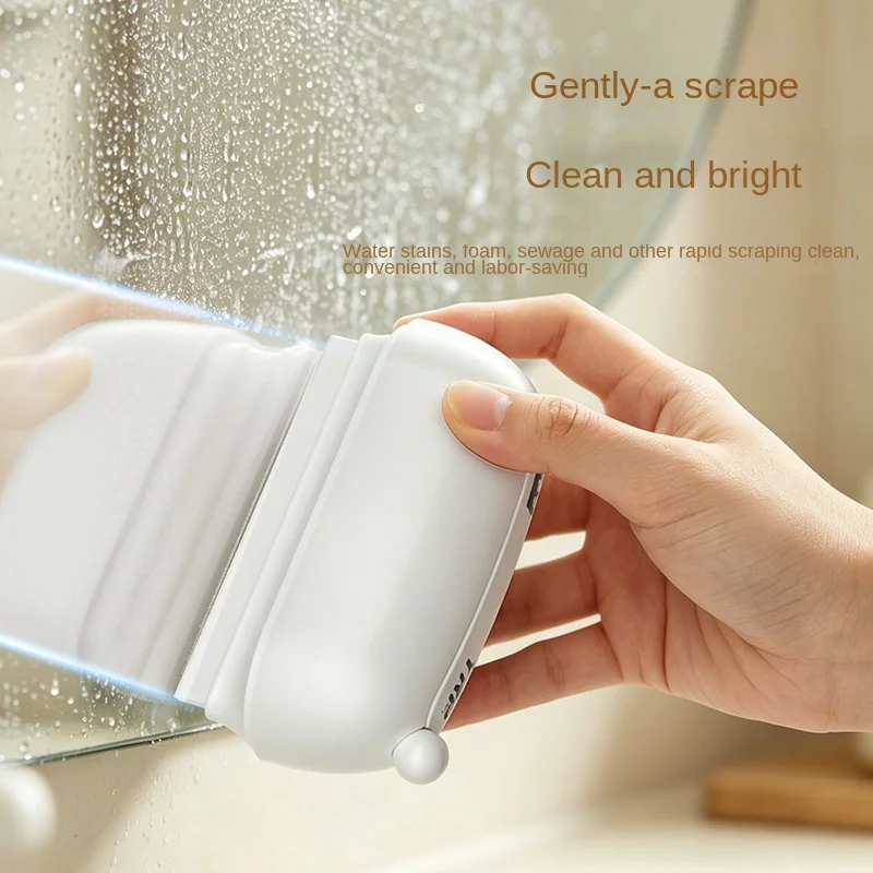 4491 Household 3‑in‑1 Cleaning Tool Squeegee Glass Mirror Wiper Stove Gap Brush for Kitchen Bathroom Desktop Countertop