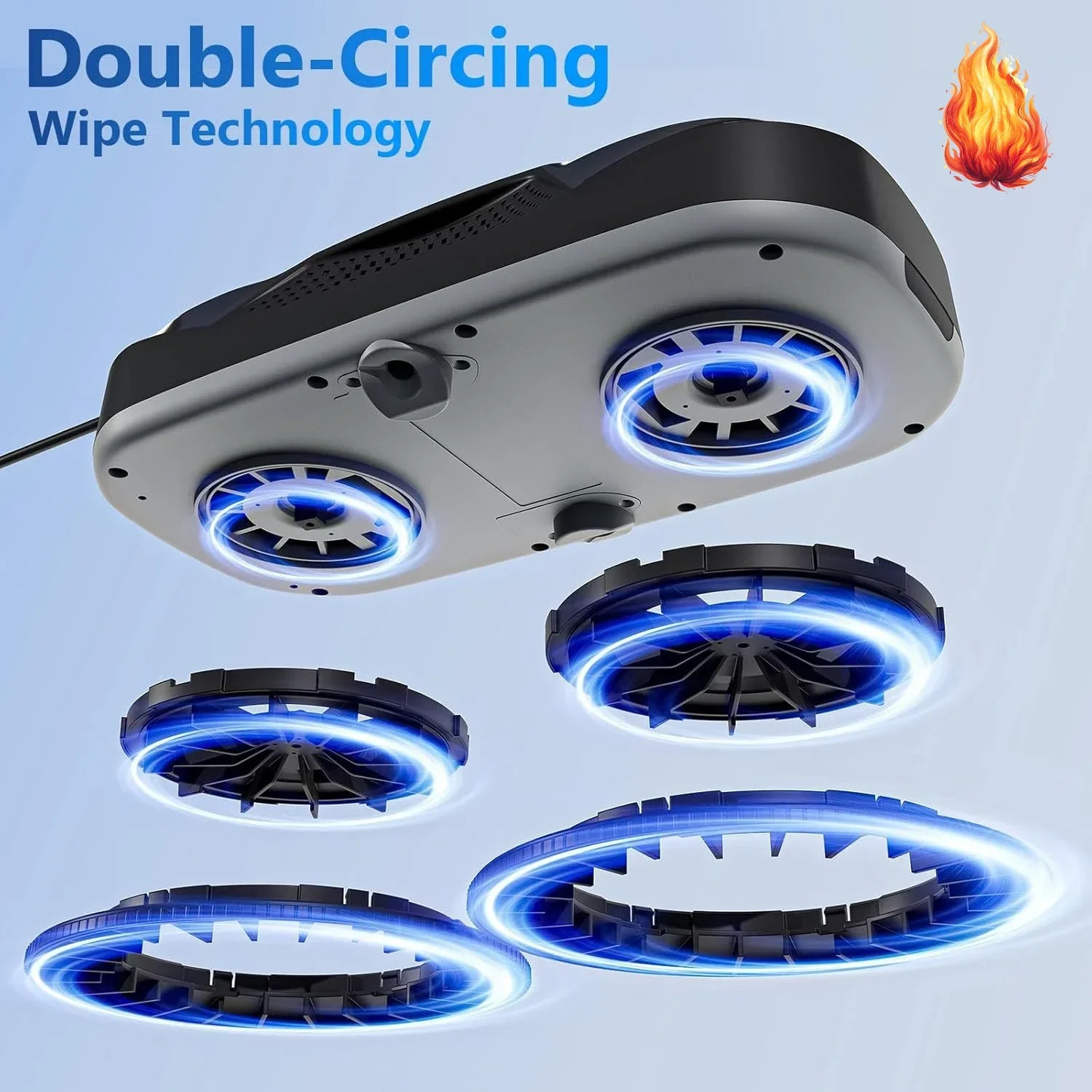 

W5 Window Cleaning Robot, Dual Direction Auto-Spray Smart Window Cleaner with Triple Safety System, Smart Navigation, Remote