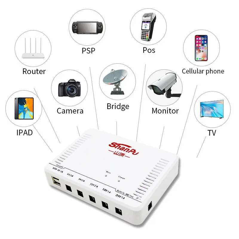 Mini UPS CC con batteria al litio Alimentatore CC Router WIFI e modem UPS 12V 9V 5V per la rete