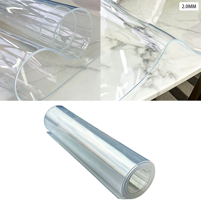 

Soft Glass Table Cloth 2mm soft PVC Transparent Tablecloth Waterproof Rectangular Table Cover Pad Kitchen Oil-Proof Table Mat