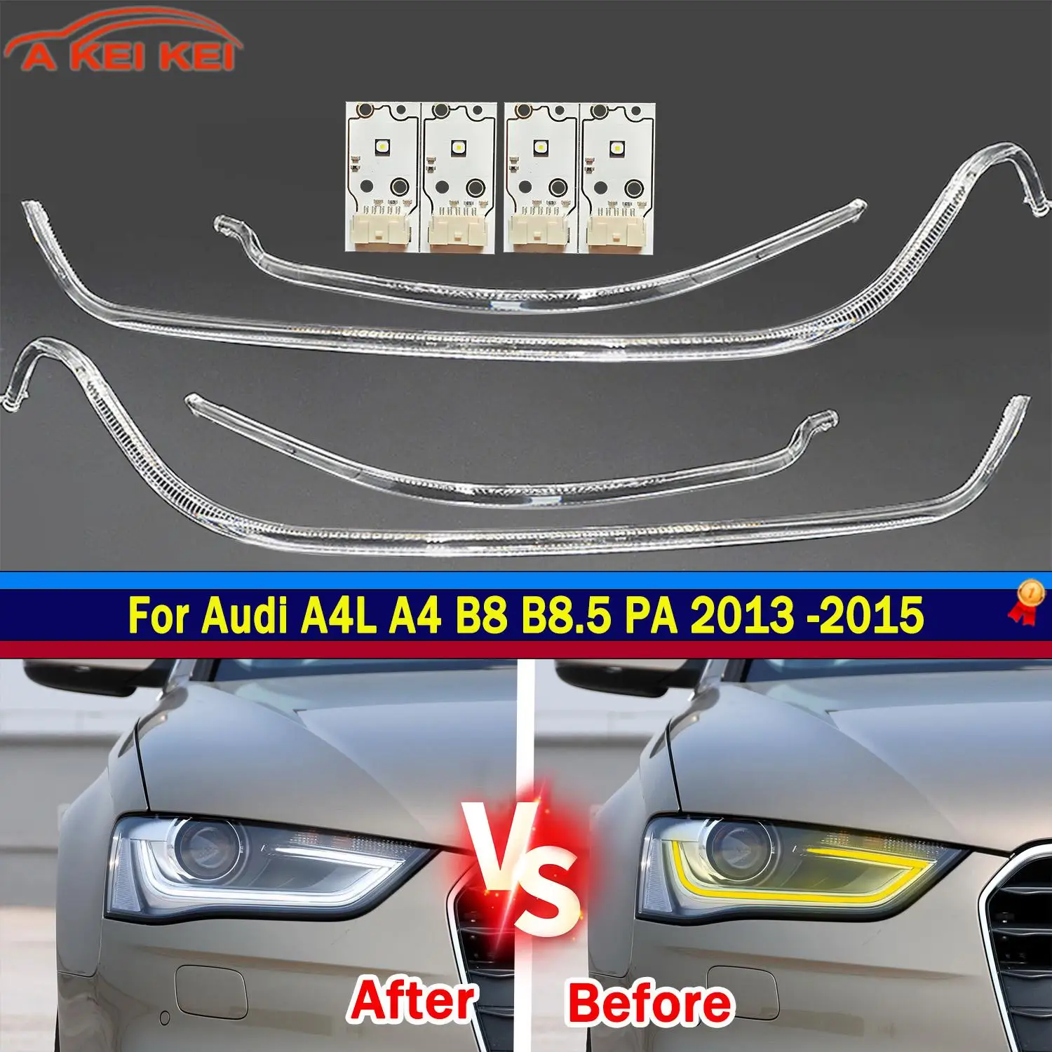 Neues weißes Licht für Audi A4L A4 B8 B8.5 PA 2013 2014 2015 Angel Eyes Chip-Board-Modul Scheinwerfer-Lichtleiterrohr DRL