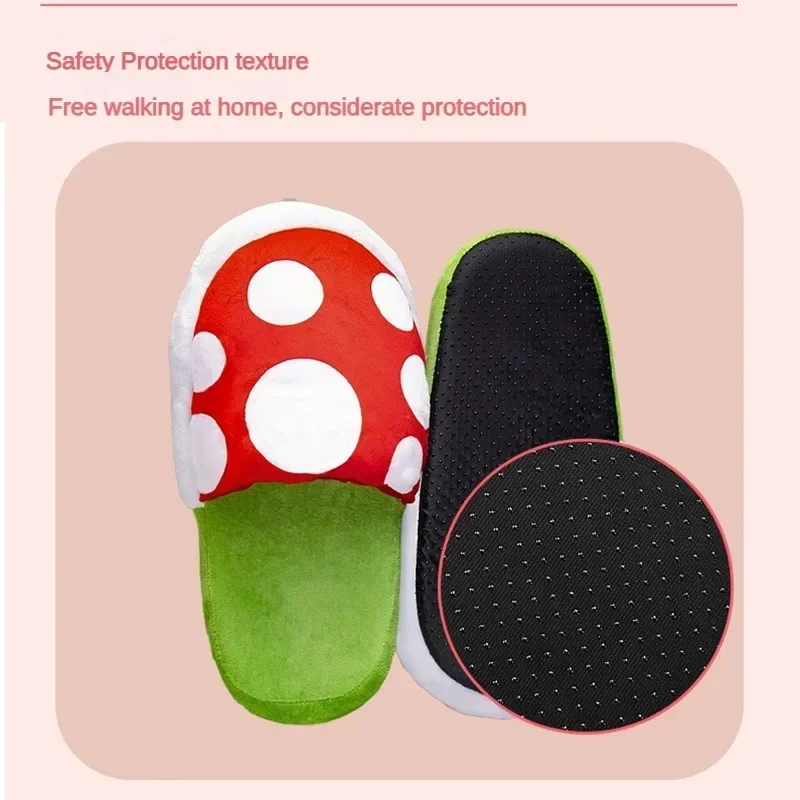 Super Mario Plush Slippers Piranha Plant Winter Anime Game Creative Soft Indoor Thickened Men Women Cartoon Cute Warm Slippers