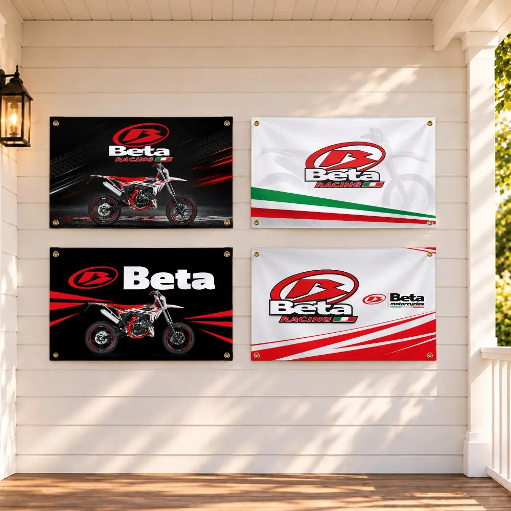 Brand Beta motorcycles Flags Fabric Pennant Banner, Indoor Outdoor Decor for Garden Yard Camping Birthday Bedroom