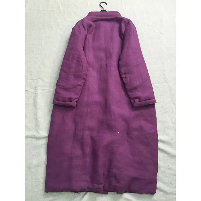 New Chinese Sle Thiened Cotton Coat Women's Autumn Winter Loose Slimming Versatile Mid-Length Single Button Outerwear