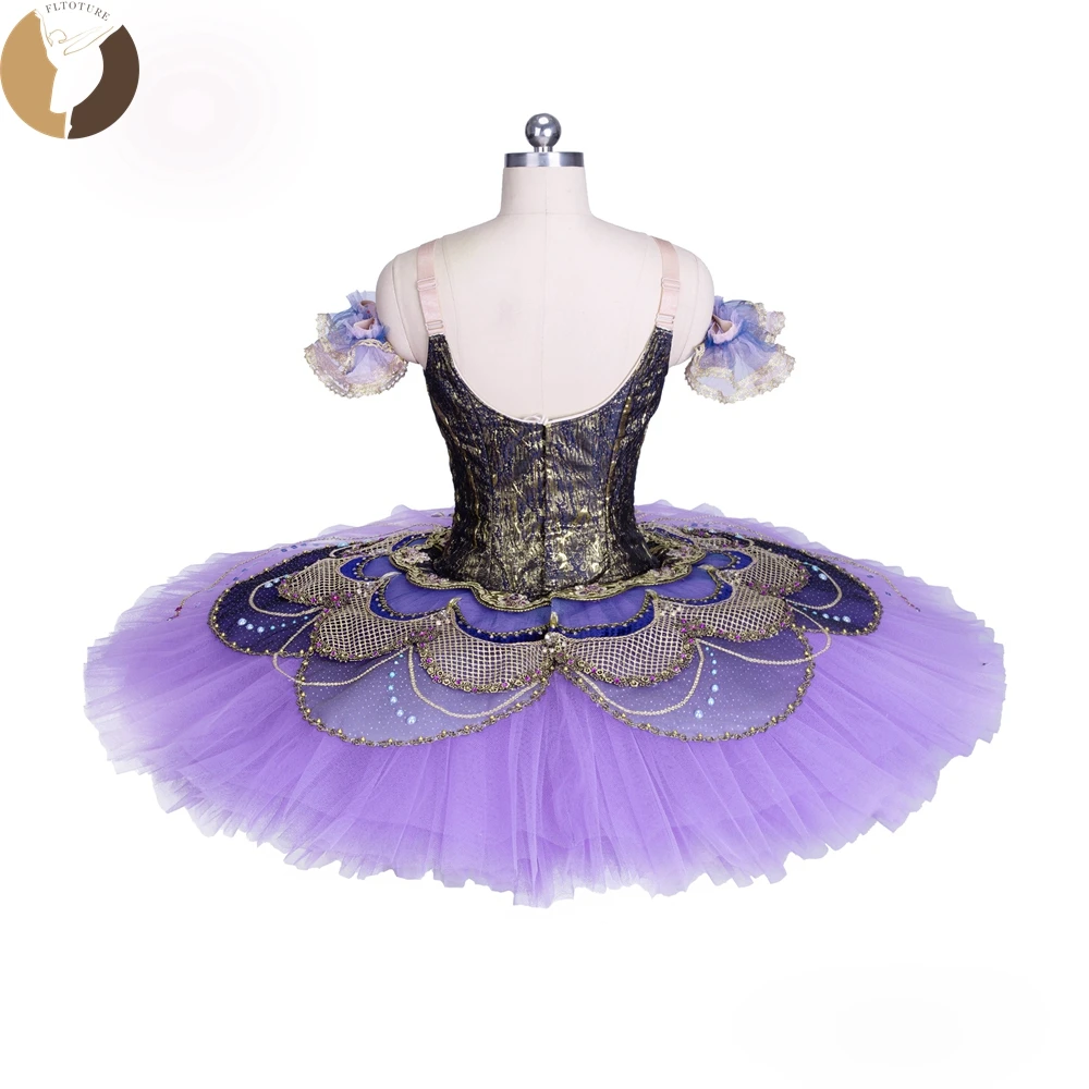 FLTOTURE  2025 New Arrival Classical 10 Layers Women Girls Ballet Competition Dance YAGP Performance Pancake Purple Tutu Skirt