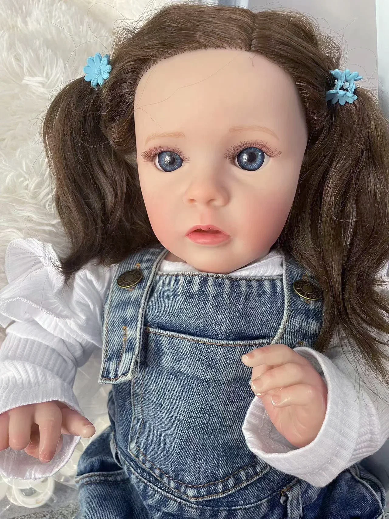 

24inch Missy already finished handmade reborn doll soft cloth body Real Touch 3D Skin Rooted hair Art Doll