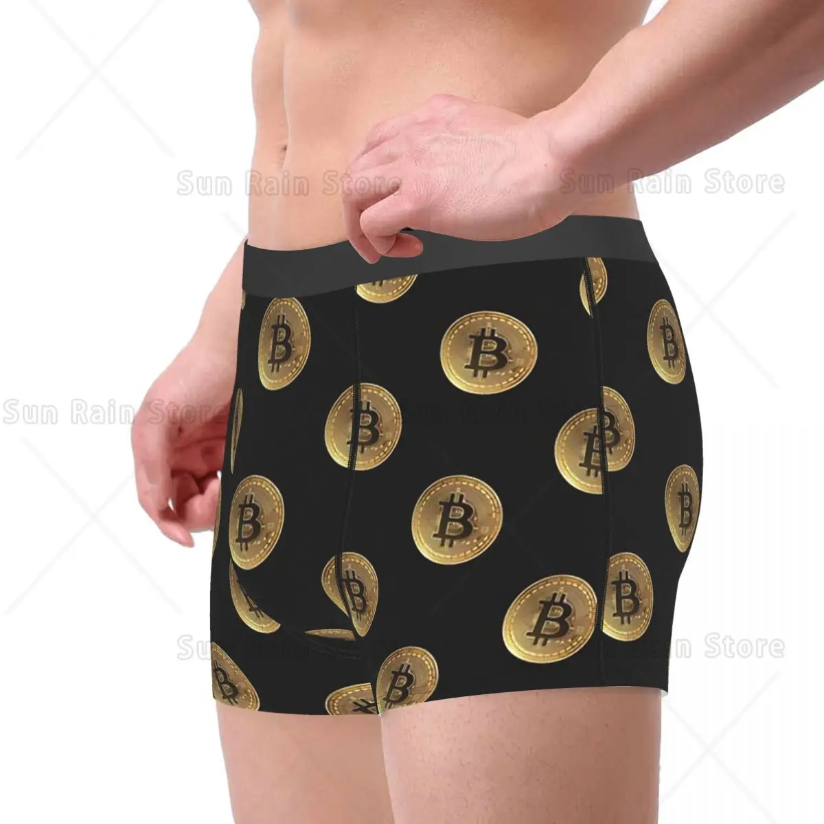 Bitcoin BTC Mining Bit Coin Gold Coin Underpants Cotton Panties Men's Underwear Comfortable Shorts Boxer Briefs