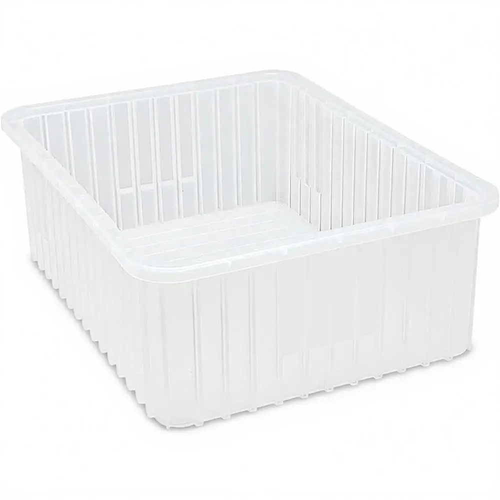 

Customizable Divider Grid Box Container Tote, Clear, 22.5 x 17.5 x 8